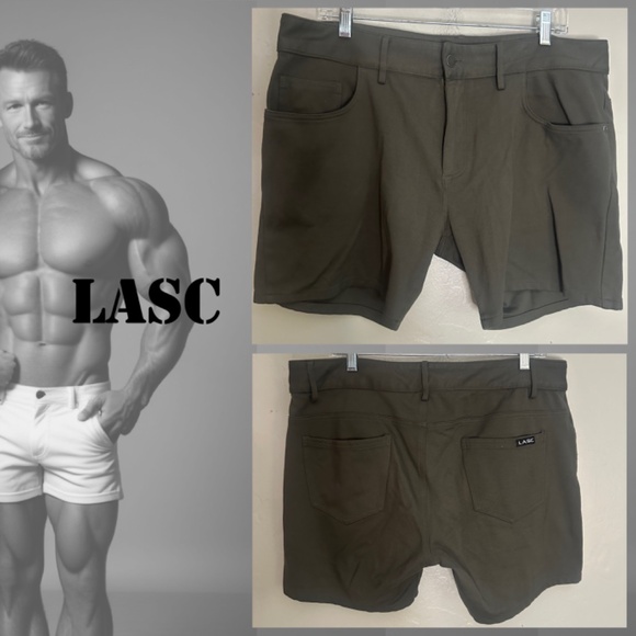 LASC Stretch Shorts 36" waist 6" inseam Gently worn 67% viscose/28% nylon - Picture 1 of 5